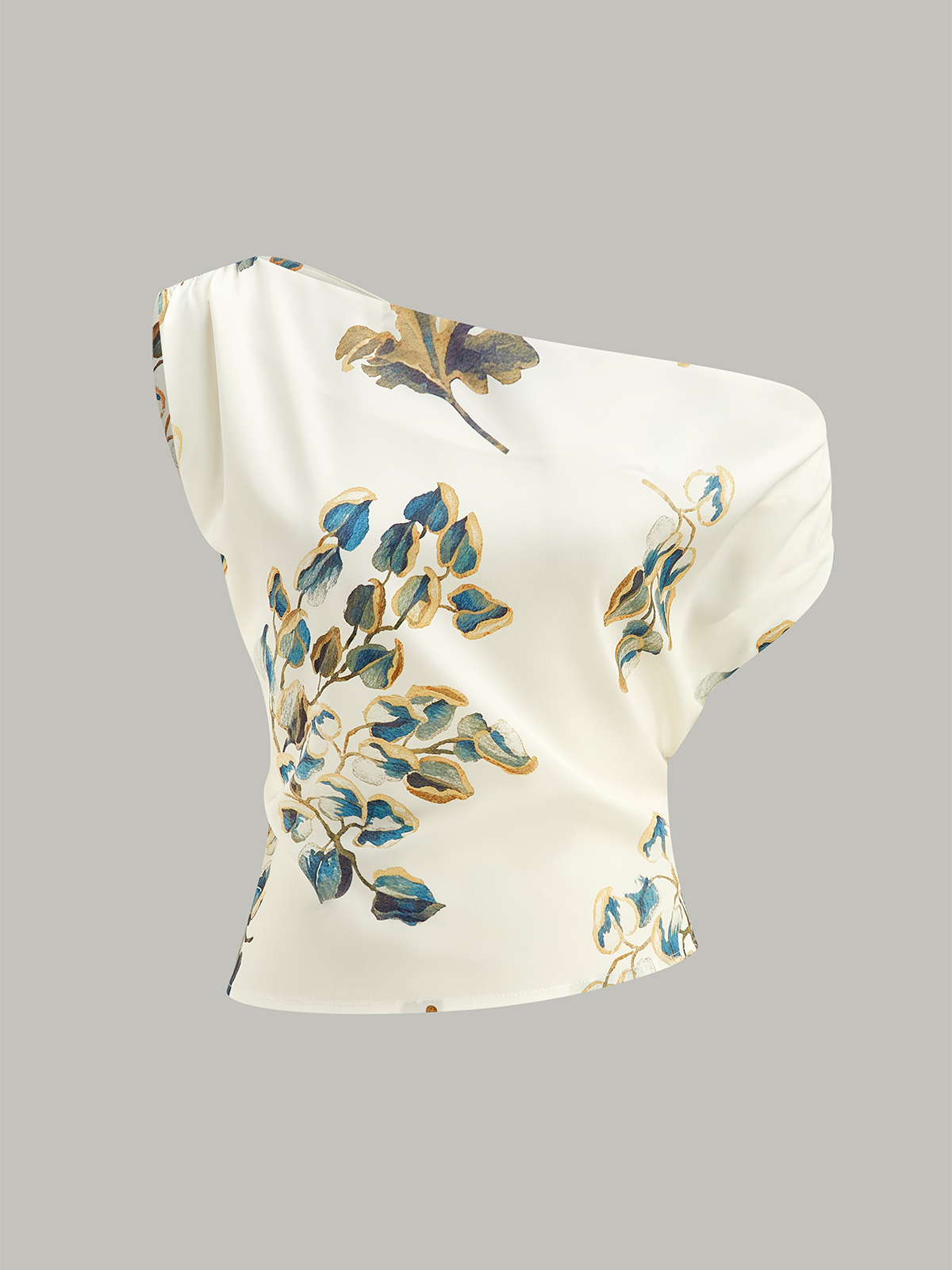 One-Shoulder Floral-Patterned Top - Calestra