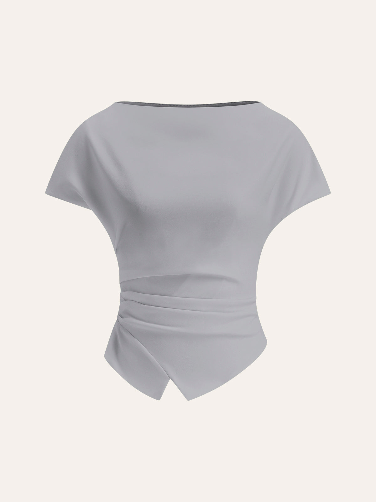 Asymmetric Hem Ruched T-Shirt - Calestra