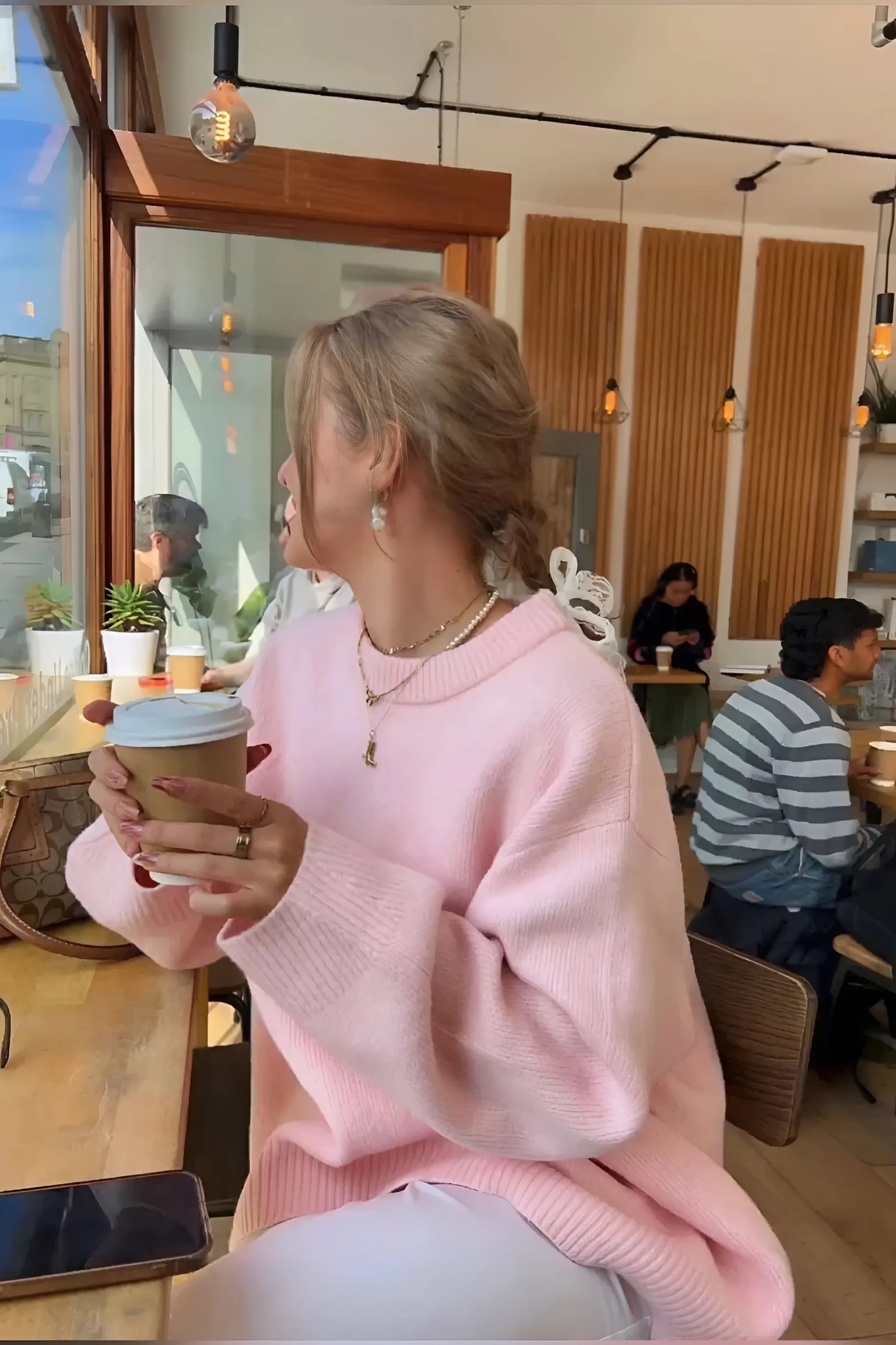 Rosalie™ - Roze Sweater Oversized - Calestra