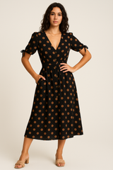 Polka Dot V-Neck Dress