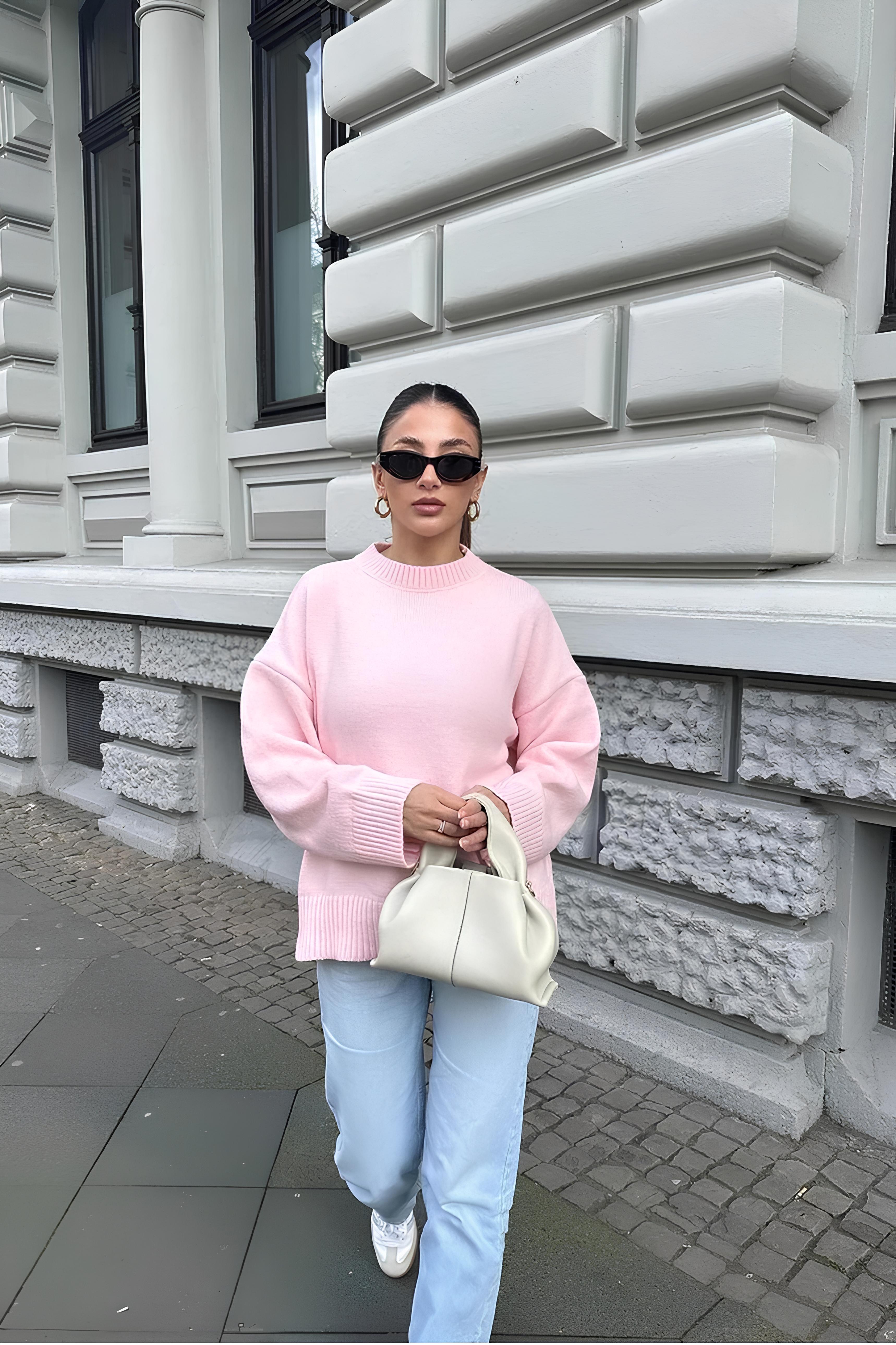 Rosalie™ - Roze Sweater Oversized - Calestra