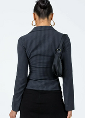 ✦ Elise Flared Pinstripe Blouse - Calestra