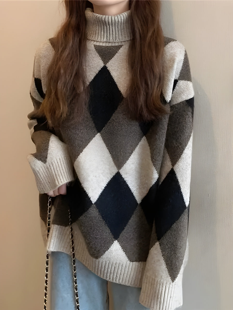 Elsa™- Trui met Geruit Patroon - Calestra