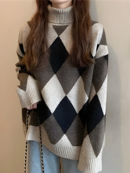 Elsa™- Trui met Geruit Patroon - Calestra