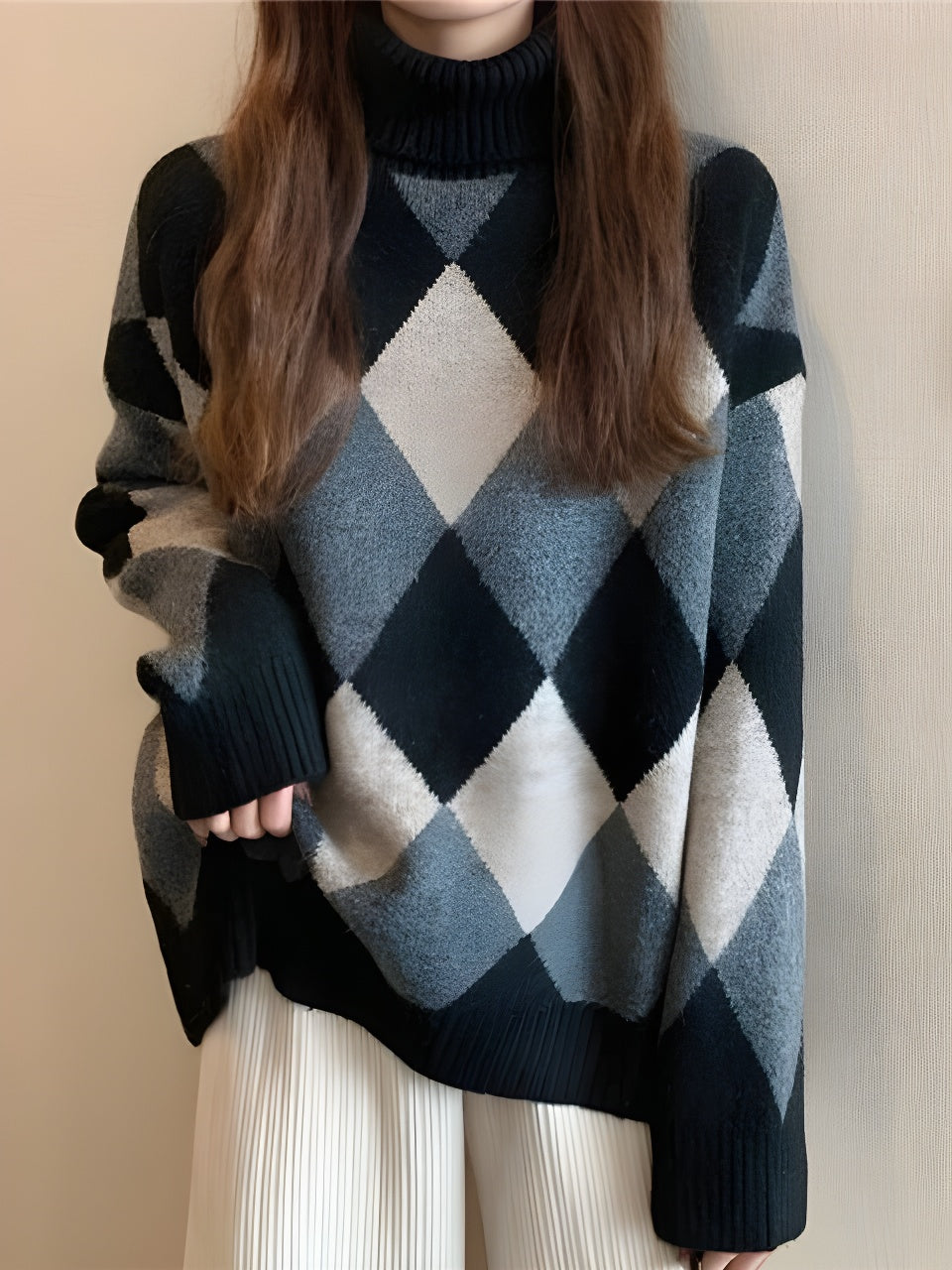 Elsa™- Trui met Geruit Patroon - Calestra