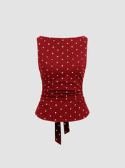 ✦ Liora Polka Tie-Back Top