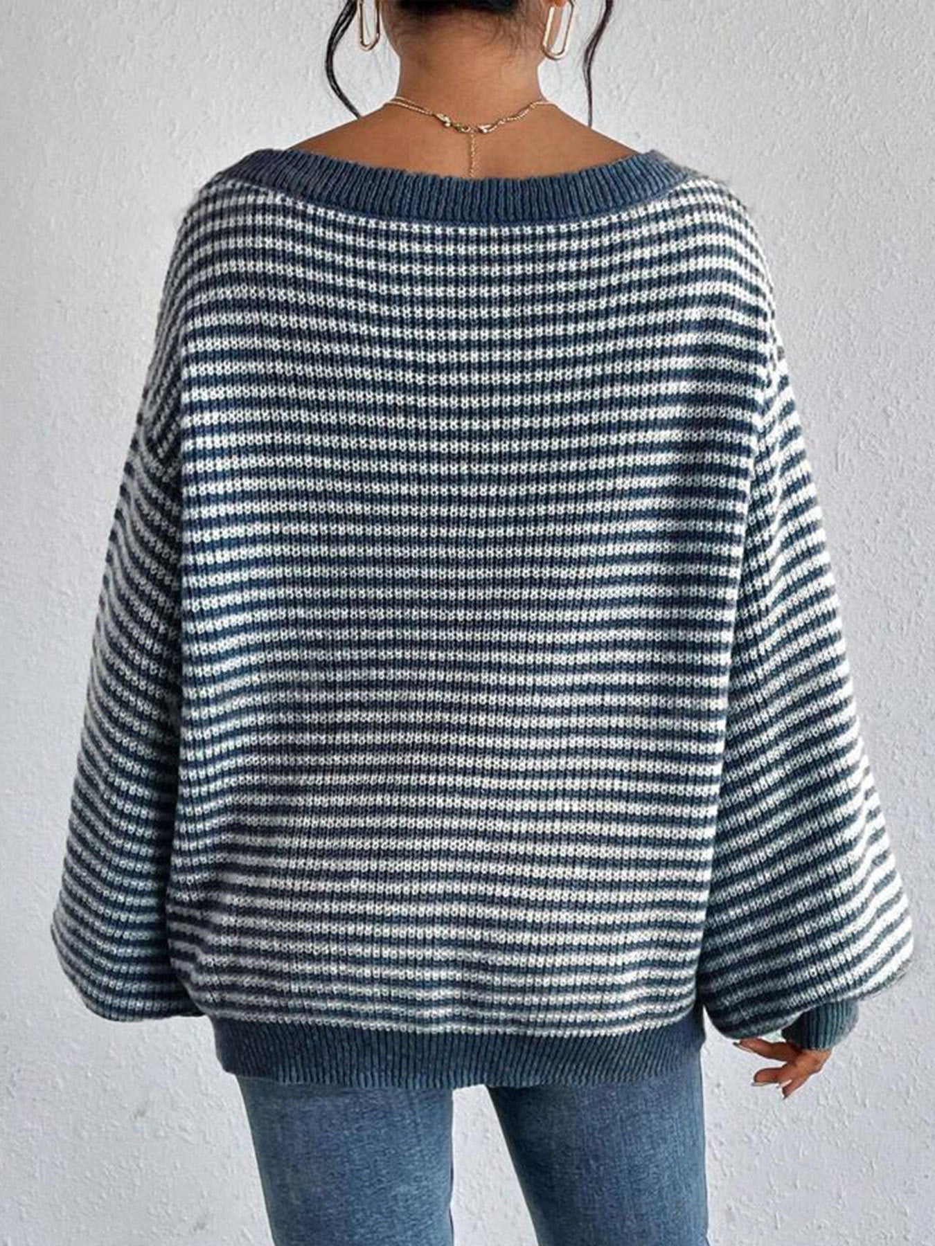 Fleur™ - Baggy Gestreepte Sweater - Calestra