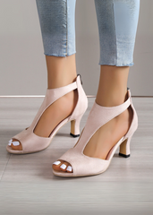 Elegant Leather T-Strap Heels