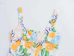 Marseille Lemon Midi Dress - Calestra