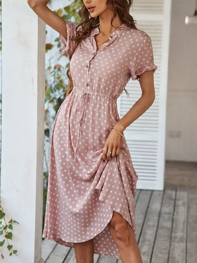 Dotarie™ Polka Midi Shirt Dress - Calestra