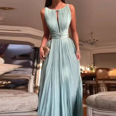 Liana | Backless Pleated Beach Dress - Calestra