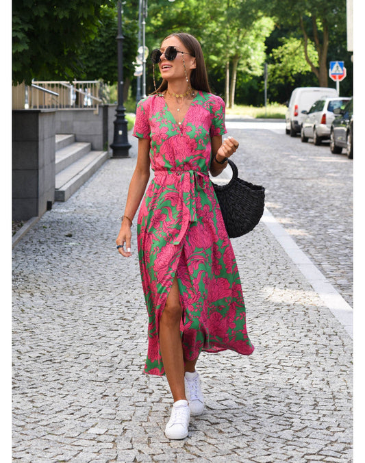 Nadia | Elegant Dress with Print - Calestra