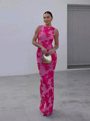 Iris | Floral Mesh Bodycon Evening Dress - Calestra