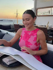 Iris | Floral Mesh Bodycon Evening Dress - Calestra