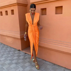 Lily | Elegant Pleated Dress - Calestra