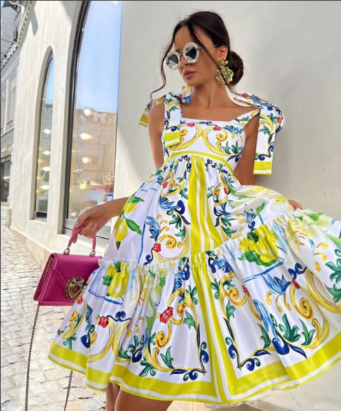 TradeTrends™ | Lace-Up Floral Maxi Dress - Calestra