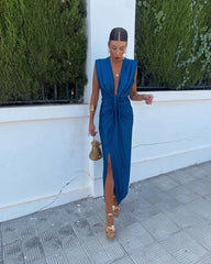 Lily | Elegant Pleated Dress - Calestra