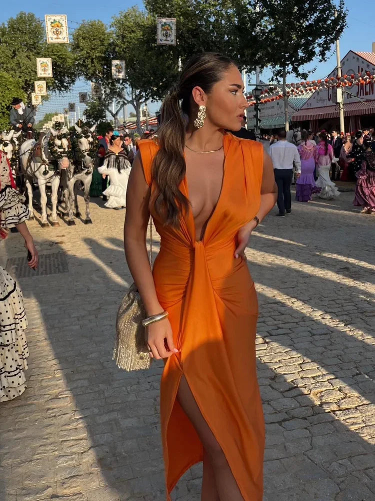 Lily | Elegant Pleated Dress - Calestra