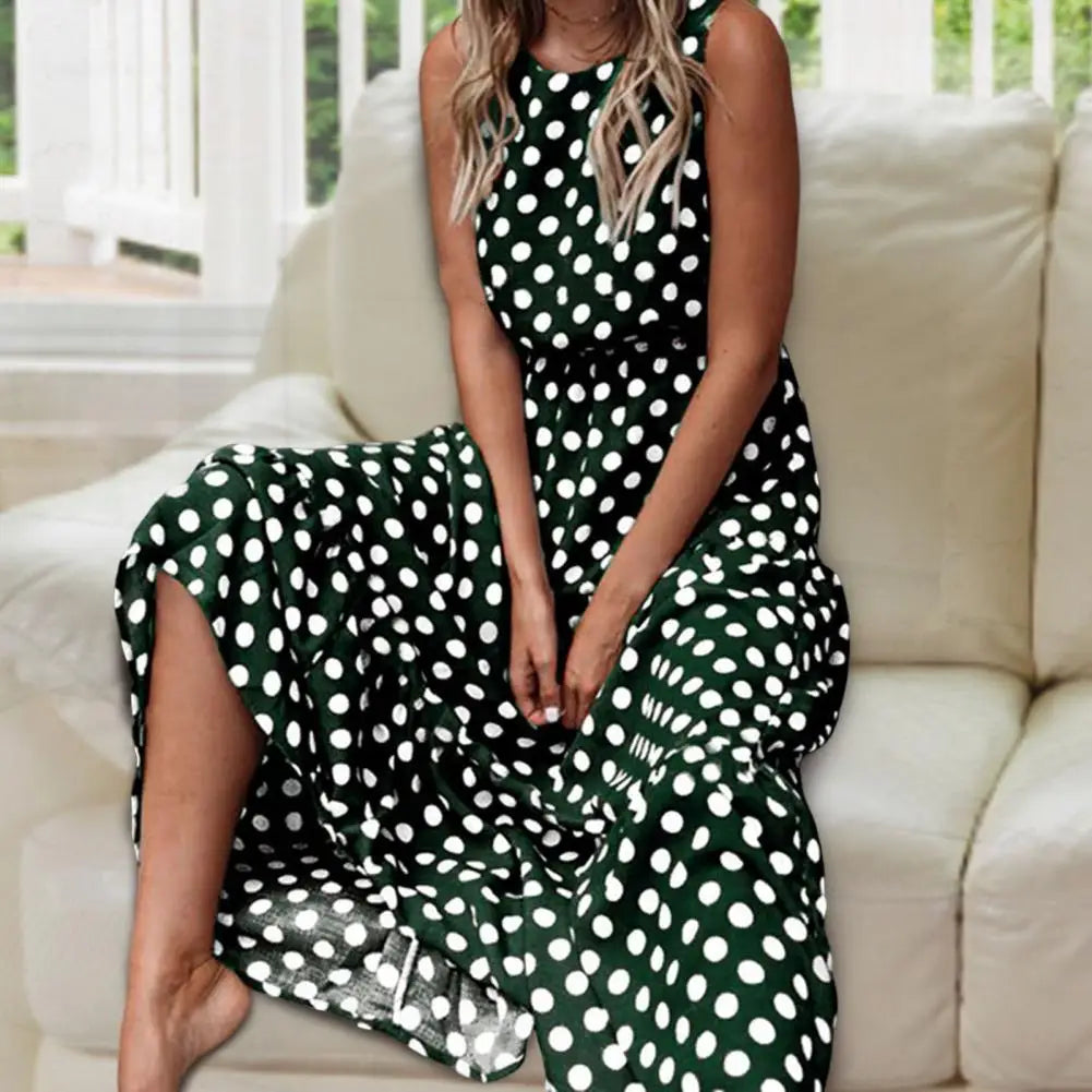 Capri Dotted Maxi Dress - Calestra