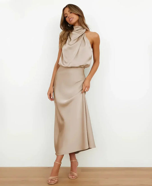 Solène High Waist Midi Dress