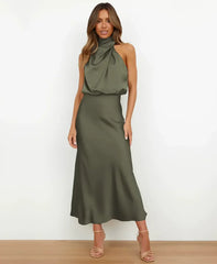 Solène High Waist Midi Dress