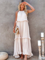 Elegant Ruffled Long Dress
