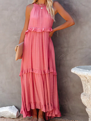 Elegant Ruffled Long Dress