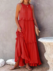 Elegant Ruffled Long Dress