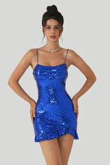 ✦ Celeste Sapphire Sequin Dress