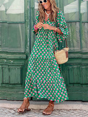 Bohemian Printed Maxi Dress - Calestra