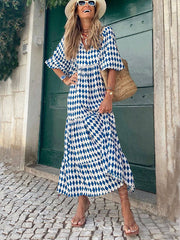 Bohemian Printed Maxi Dress - Calestra