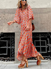 Bohemian Printed Maxi Dress - Calestra