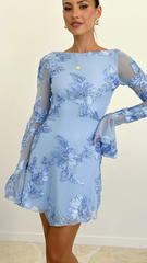 Backless Printed Mini Dress - Calestra