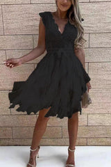 Clara Lace & Tulle Midi Dress