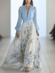TradeTrends™ |  Long Dress with Floral Print - Calestra