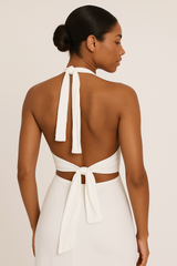 Backless Halterneck Skater Dress