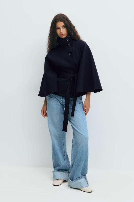 ✦ Élodie Belted Cape Coat