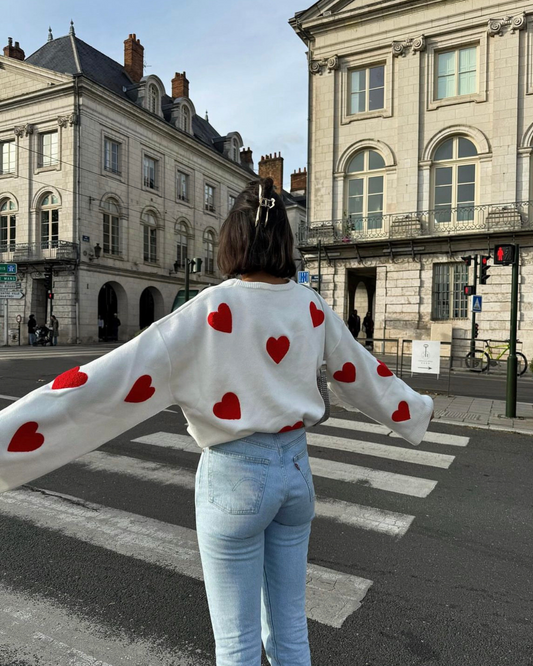 Sofie™ Oversized Dames trui met hartjes - Calestra