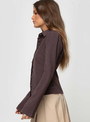 ✦ Elise Flared Pinstripe Blouse - Calestra