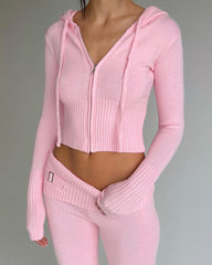 Anne™ -  Zip Up Hoodie, Comfy Jeans Set - Calestra