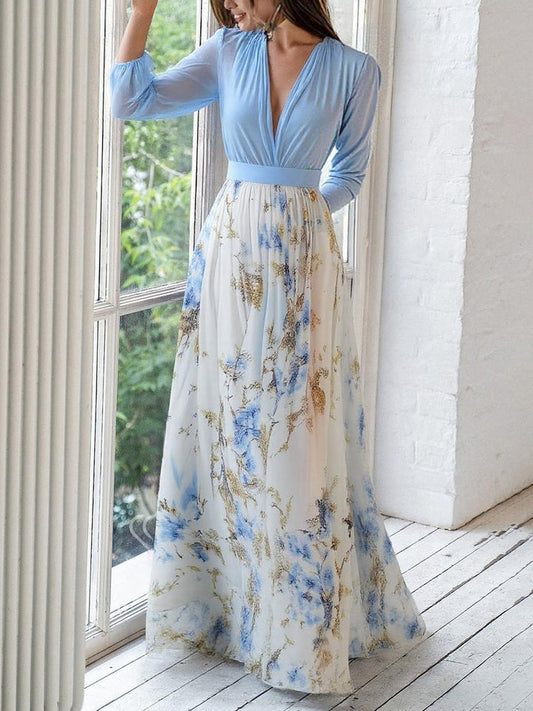 TradeTrends™ |  Long Dress with Floral Print - Calestra