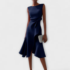 Juliette – Draped Asymmetric Midi Dress