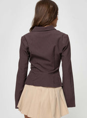 ✦ Elise Flared Pinstripe Blouse - Calestra