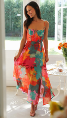 TradeTrends™ | Strap Floral Print Dress - Calestra