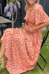 Sandra Elegant V-Neck Maxi Dress - Calestra
