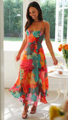 TradeTrends™ | Strap Floral Print Dress - Calestra
