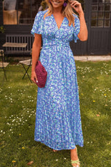 Sandra Elegant V-Neck Maxi Dress - Calestra