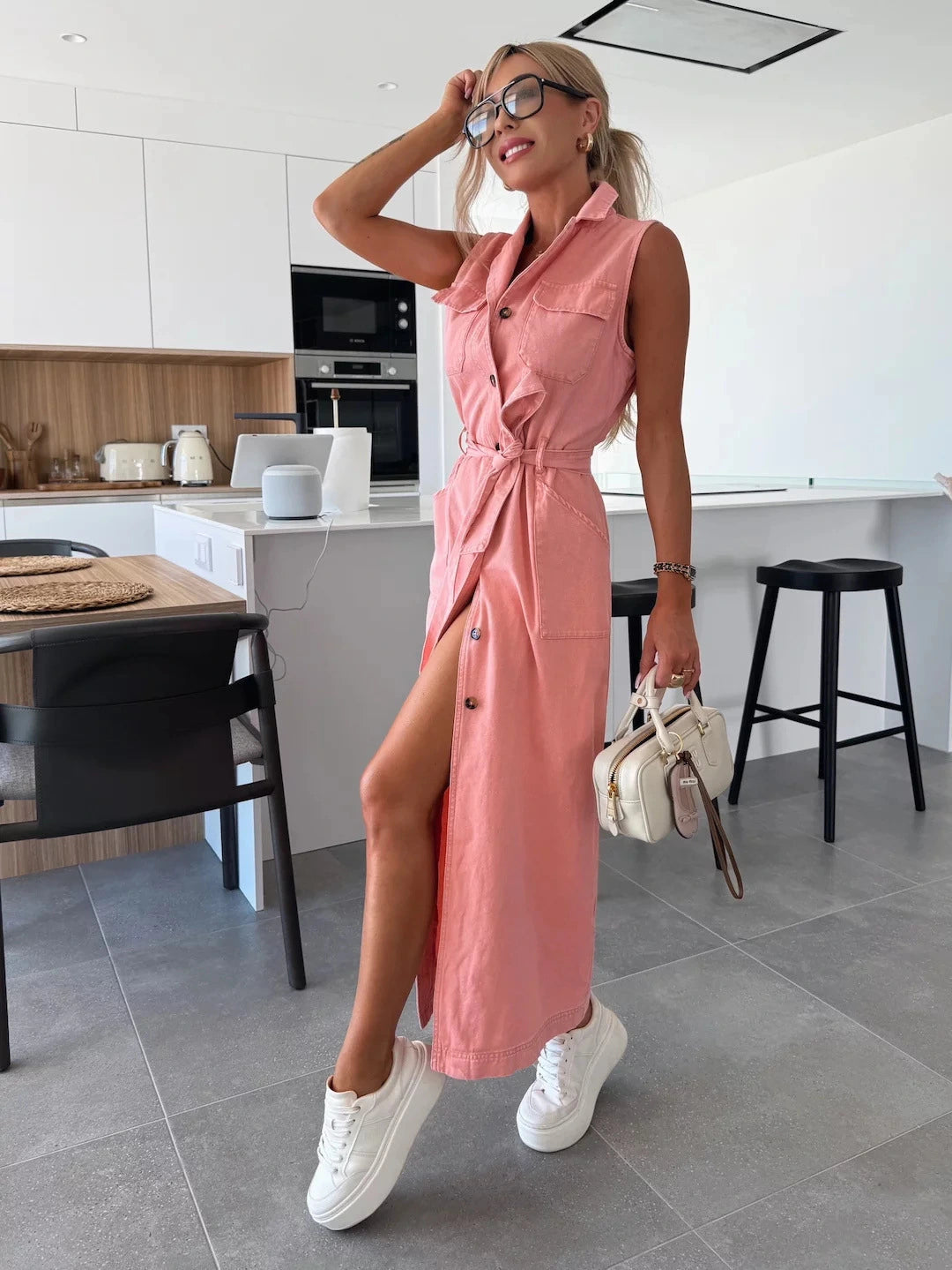 Louisa | Maxi Denim Dress - Calestra