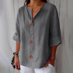 ✦ Calestra™ | Livia Linen Button Blouse