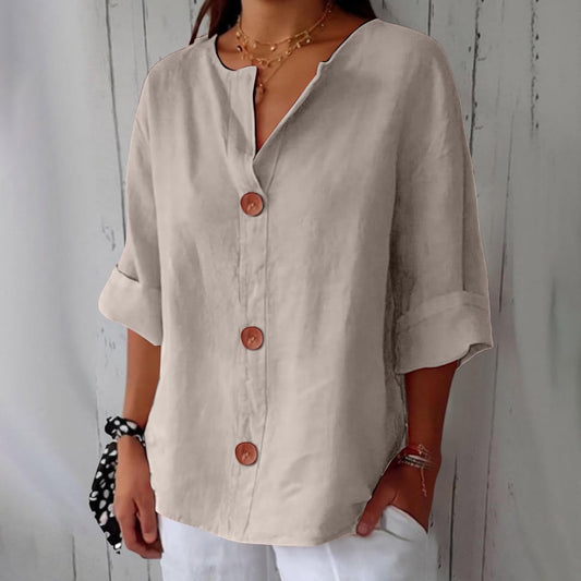 ✦ Calestra™ | Livia Linen Button Blouse